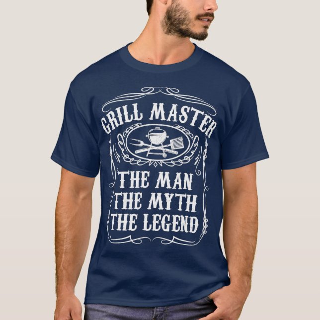 Camiseta Grill Mestre O Homem, A Lenda Do Mito Engraçado CH (Frente)