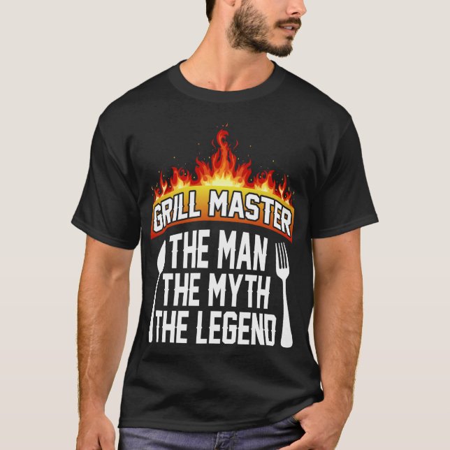 Camiseta Grill Mestre O Homem O Mito A Lenda (Frente)