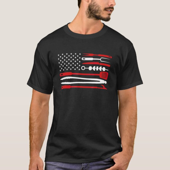 Camiseta Grill Tools American Flag (Frente)