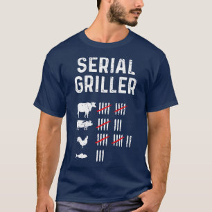Camiseta Griller Serial Funny CHURRASCO Mestre Grill Pun Gr