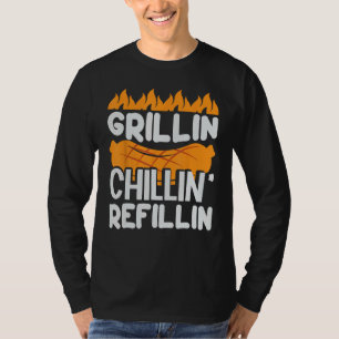 Camiseta Grillin Chillin' Refillin - Cerveja Engraçada - Ba
