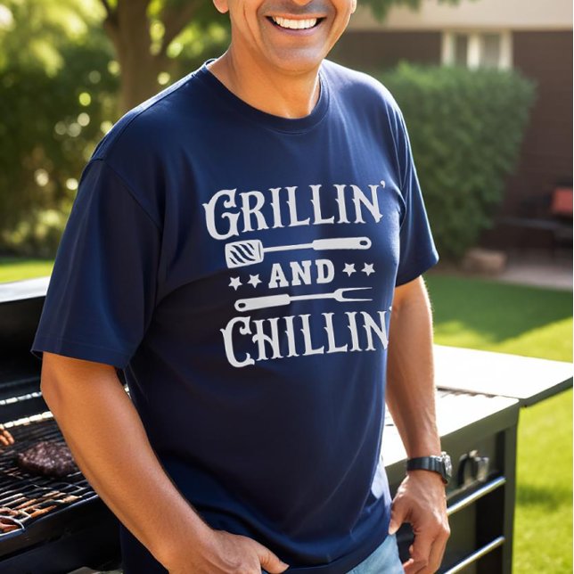 Camiseta Grillin e Chillin CHURRASCO (Grillin' And Chillin' BBQ shirt)