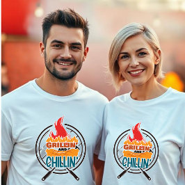 Camiseta Grillin e Chillin CHURRASCO Grill Unisex T Shirt