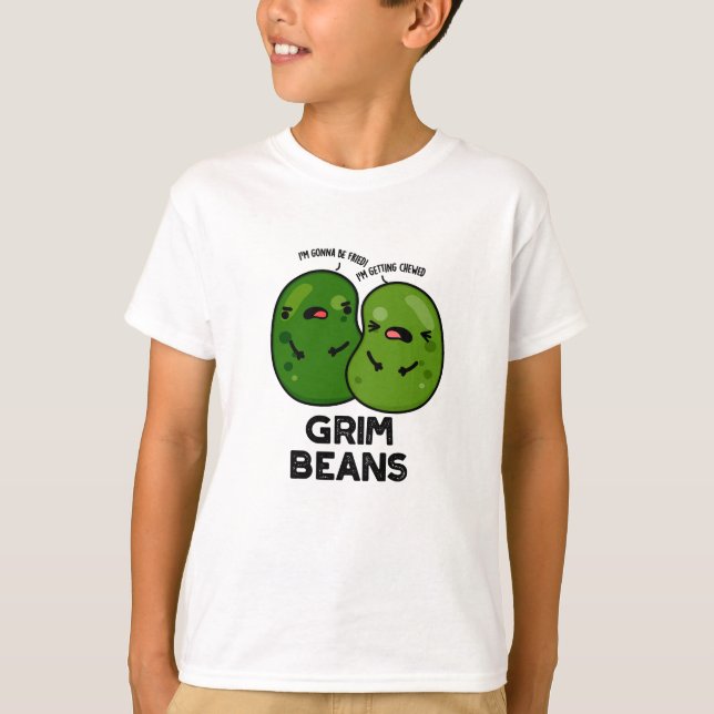 Camiseta Grim Beans Piadas Divertidas de Legumes  (Frente)