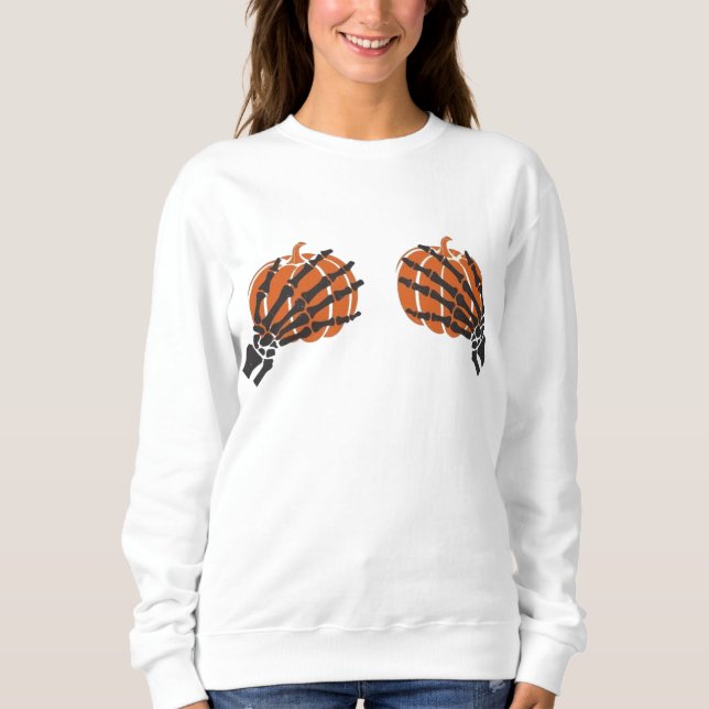 Camiseta Grim Grasp Pumpkin Twins Mulheres (Frente)