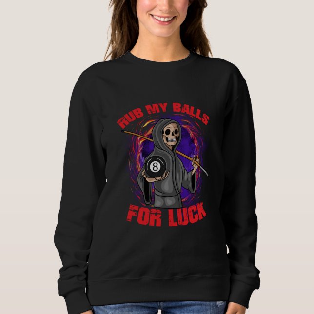 Camiseta Grim Reaper 8 Ball Pool Stick Billiards Rub My Bal (Frente)