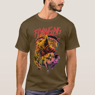 Camiseta Grim Reaper com Porco Alado Pesado