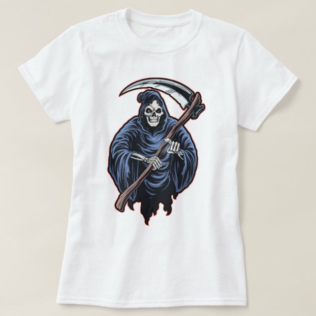Camiseta Grim Reaper com Scythe (Frente do Design)