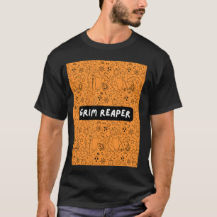 Camiseta Grim Reaper Death Orange Paranormal Graveyard Hall