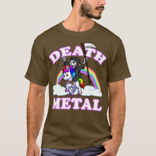 Camiseta Grim Reaper Dirigindo Música do Unicorn Death Meta