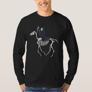 Camiseta Grim Reaper Dirigindo Um Esqueleto Assustador Deat