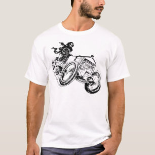 Camiseta Grim Reaper Dirigindo Um Trator Antigo