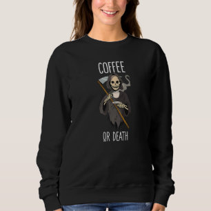 Camiseta Grim Reaper diz café ou morte