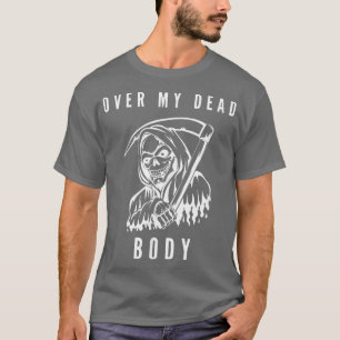 Camiseta Grim Reaper, ideia de morte por esqueleto sobre me