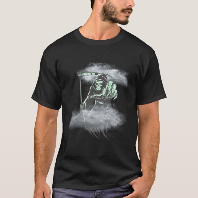 Camiseta Grim Reaper Não Teme O Esqueleto Da Ceifada E A Sc (Frente)