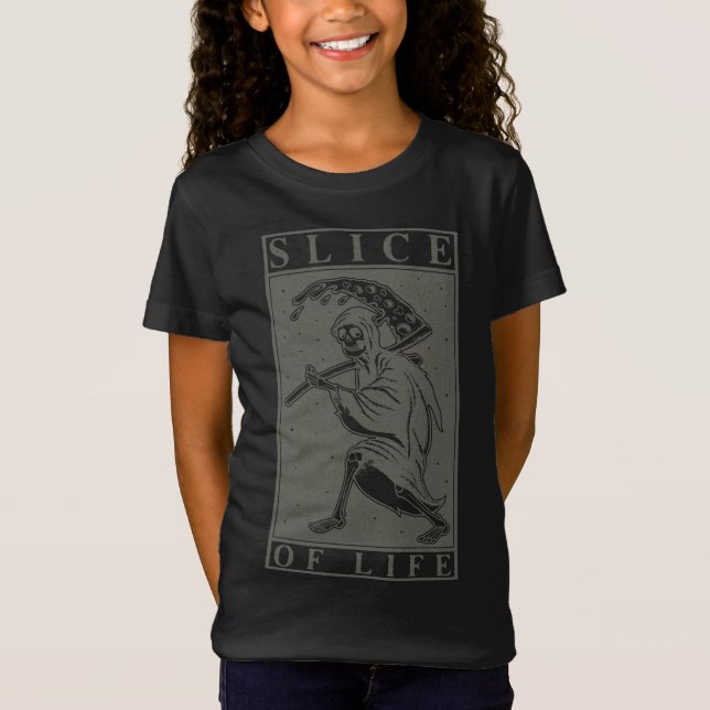 Camiseta Grim Reaper Pizza Scythe Slice Da Vida (Frente)