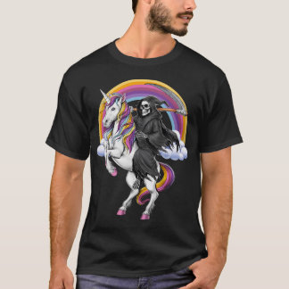 Camiseta Grim Reaper Riding Unicorn