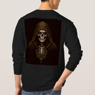 Camiseta "Grim Reaper Skull Long Sleeve T Shirt - Gothic Sk