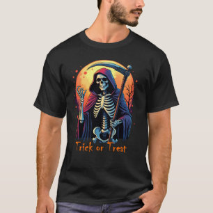 Camiseta Grim Reaper Trick ou Treat Halloween Tee