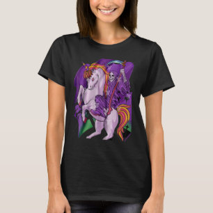 Camiseta Grim Reaper Unicorn Pastel Gótico Death Skeleton M