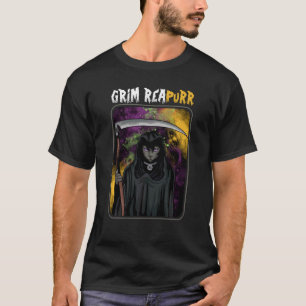 Camiseta Grim Reapurr Cat Pentagram assusta o Dia das Bruxa