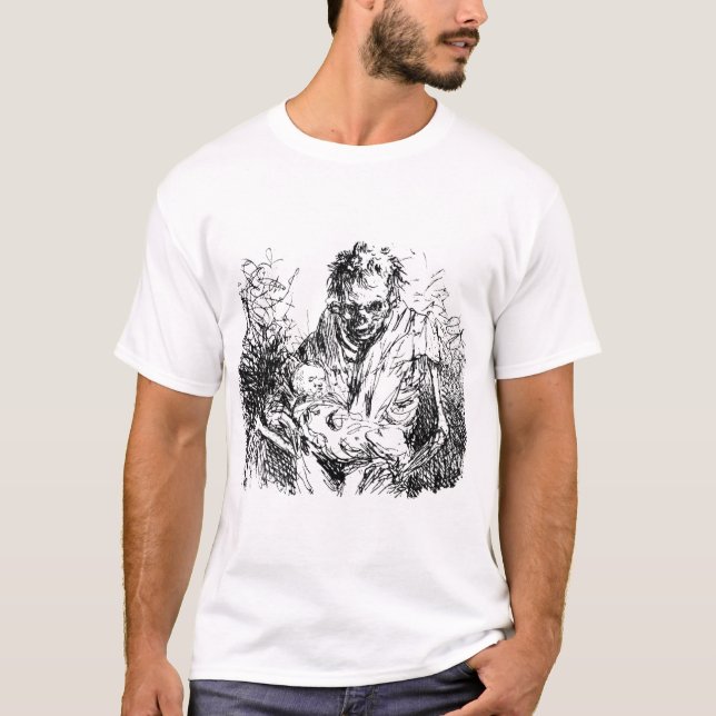 Camiseta Grimm Reaper Esqueleto da morte bebê abstrato (Frente)
