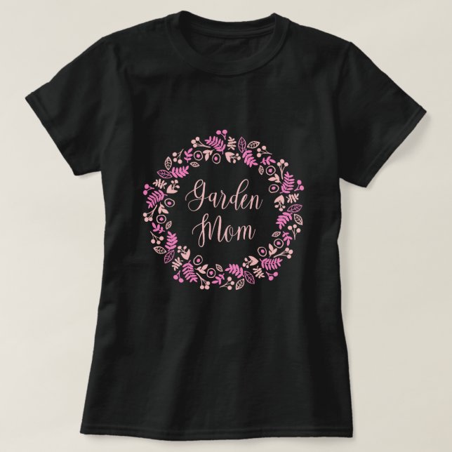 Camiseta Grinalda Floral Rosa Mãe do Jardim (Frente do Design)