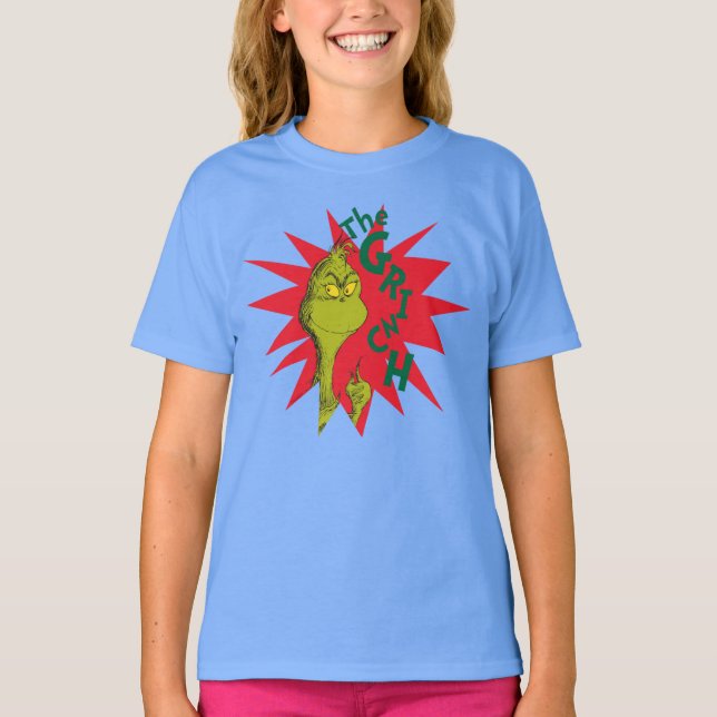 Camiseta Grinch Clássico | Estrela Vermelha Explosiva (Frente)