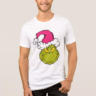 Camiseta Grinch com Chapéu de Papai Noel Rosa