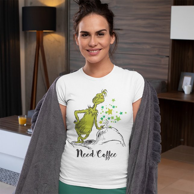 Camiseta Grinch | Engraçado Precisa Café (Criador carregado)