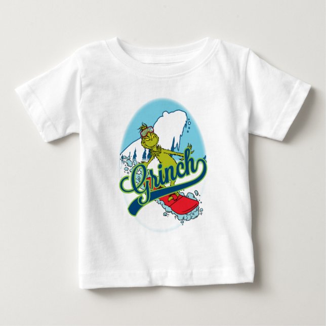 Camiseta Grinch fazendo snowboarding (Frente)