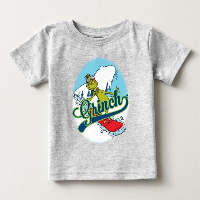 Camiseta Grinch fazendo snowboarding (Frente)