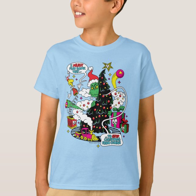 Camiseta Grinch Gráfico Colorido de Natal (Frente)