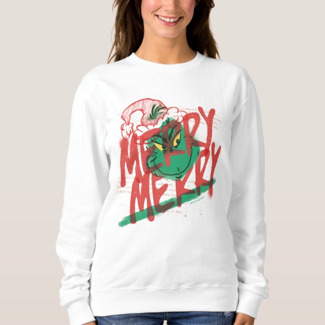 Camiseta Grinch | Grunge Gráfico Alegre Alegre (Frente)