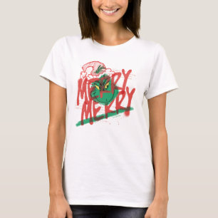 Camiseta Grinch   Grunge Gráfico Alegre Alegre