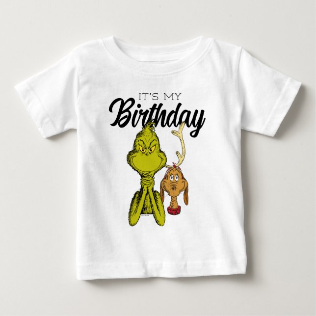 Camiseta Grinch Quadro Negro É Meu Aniversário (Frente)