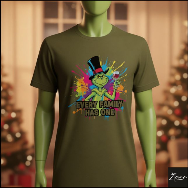 Camiseta Grinch Wine Pop Art Paint Splatter (Criador carregado)
