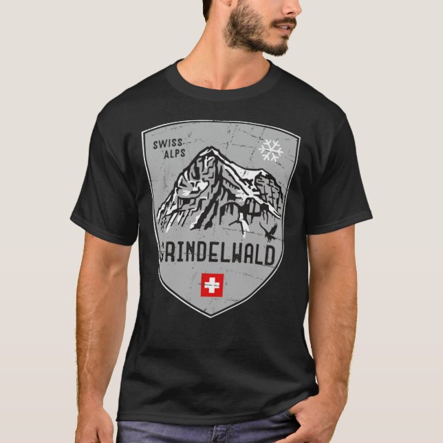Camiseta Grindelwald Mountain Suiça Emblem Classic T (Frente)