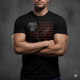 Camiseta Grit & Patriotism Skull Flag Shirt | Tough Distres