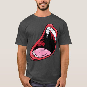 Camiseta Gritando Boca Preguiçosa Halloween Figurino Engraç