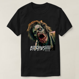 Camiseta Gritando com o Zombie Brains