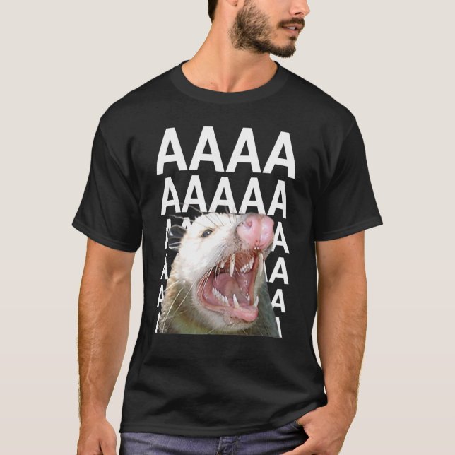 Camiseta Gritando Possum Aaaa Cute Ogambm Memmen (Frente)