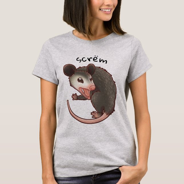 Camiseta Gritante de Ogambm ou Scrëm Possum (Frente)