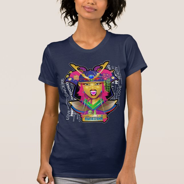 Camiseta Gritar da guerra do samurai da gueixa (Frente)