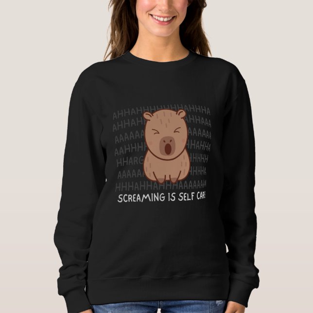 Camiseta Gritar é Cuidados Pessoais Capivara Kawaii Saúde M (Frente)