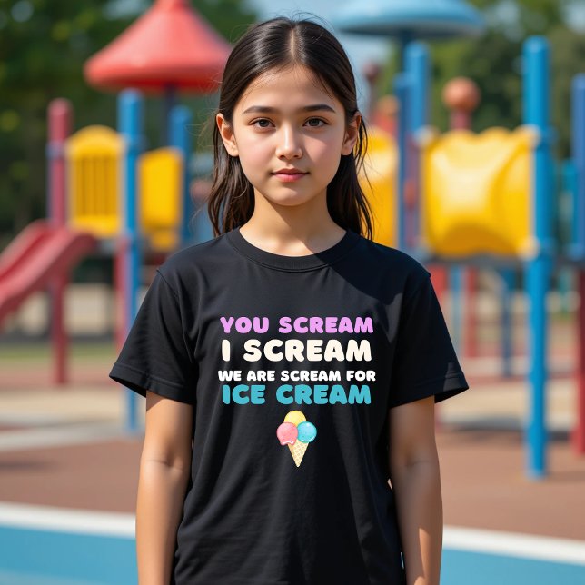 Camiseta Gritar I Gritar para Comida engraçada Sorvete (Criador carregado)