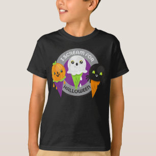 Camiseta Gritar para o Fantasma da Aranha-Pumpkin do Hallow