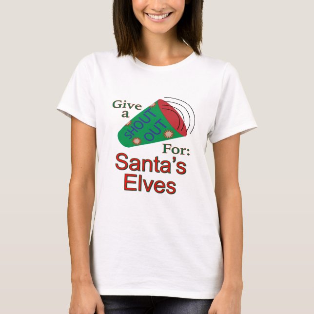 Camiseta Gritar para os Elfos dos Papais noeis (Frente)