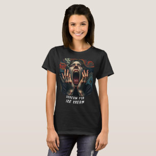 Camiseta Gritar para Sorvetes que assombram mulheres engraç