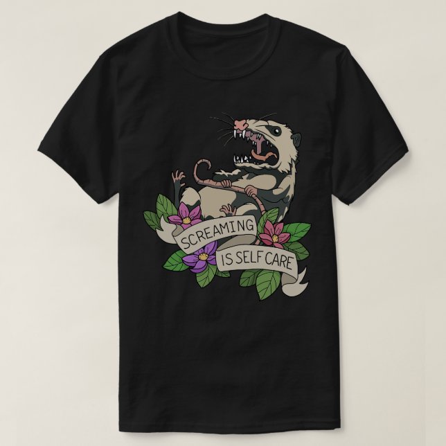 Camiseta Gritar Possum é assustador (Frente do Design)